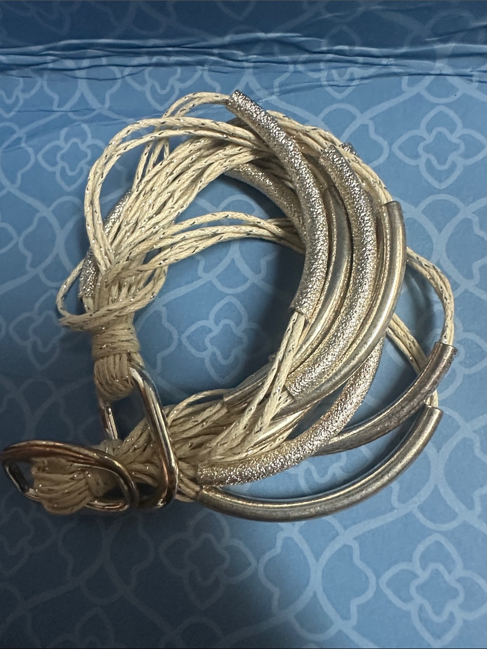 Women's Multi-Strand Metallic Silver Bracelet